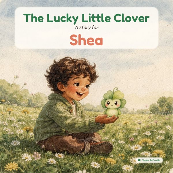 Finished cover of The Lucky Little Clover with a sample name