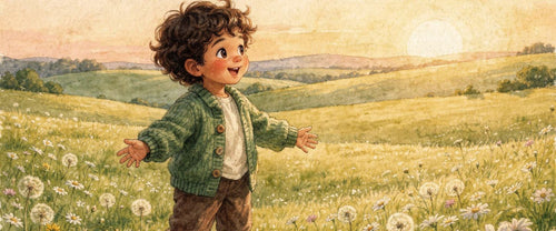 A child in a sunny meadow from The Lucky Little Clover
