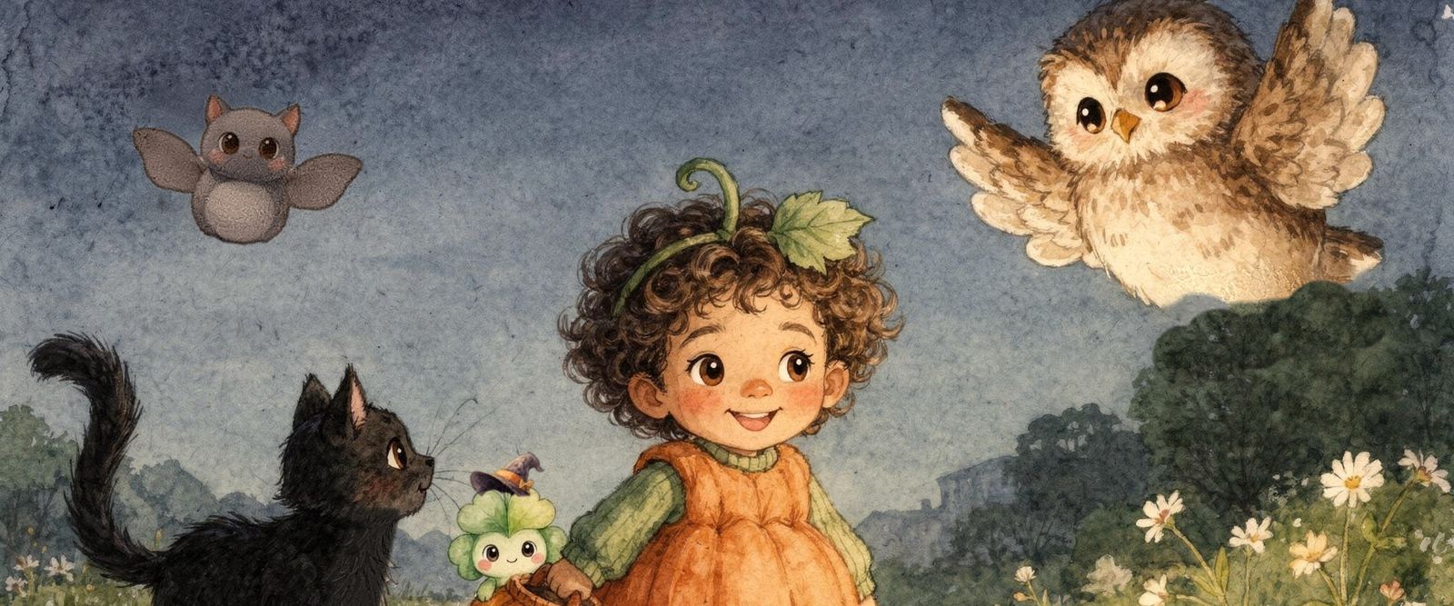 A child on a friendly Halloween night from My Not-So-Spooky Halloween