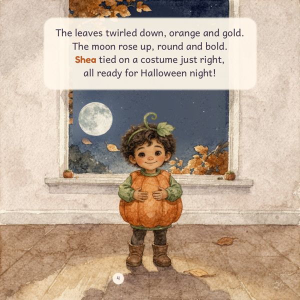 A finished story page from My Not-So-Spooky Halloween